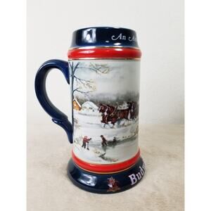 Budweiser Beer Stein Mug An American Tradition 1990 Brazil Ceramarte 7" Vintage